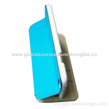 Linen pattern PU case with foldable stand design